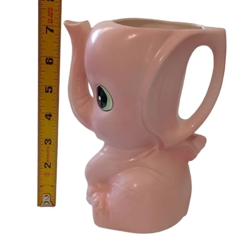 Pink Elephant Planter Pitcher Vase LEGO Japan Porcelain Kitschy Anthropomorphic. - Picture 3 of 16